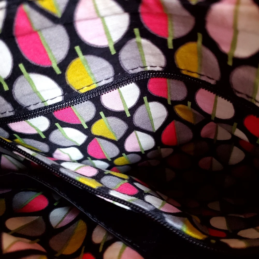 Vera Bradley Black Nylon Double Zip Mailbag - Picture 7 of 14